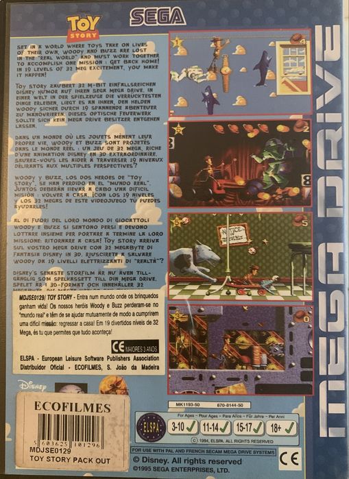 Mega Drive Toy Story com manuais