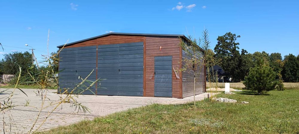 Garaze drewnopodobne 6x6 plus 3m wiata tyl ażur kolor winchester – pohled 6