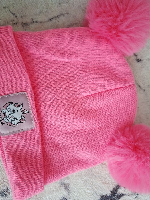 Czapka dziewczęca zimowa różowa 9-12mc