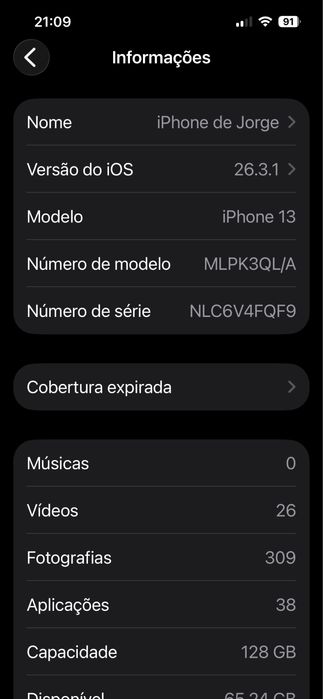 Iphone 13 128 g impecavel