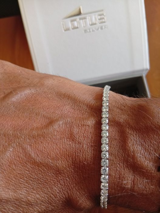 Pulseira c/brilhantes Lotus Silver