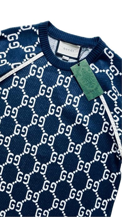 Gucci gruby granatowy t shirt rozm  XL