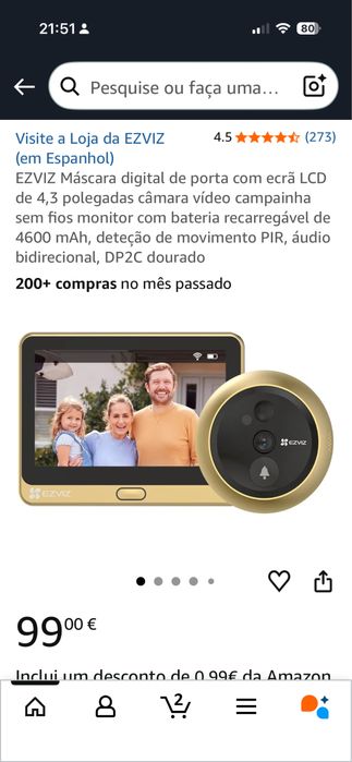 Olho Magico Novo na caixa EXVIZ DP2C