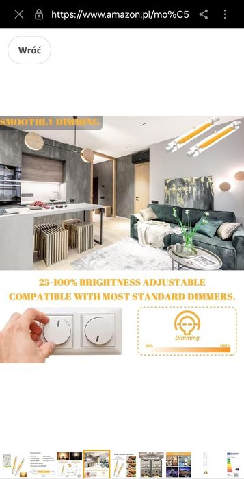 Żarówka LED R7S 118 mm 20 W / Zamiennik halogenu 200 W  bez migotania