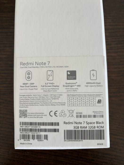 Smartphone Redmi Note 7 em excelente estado