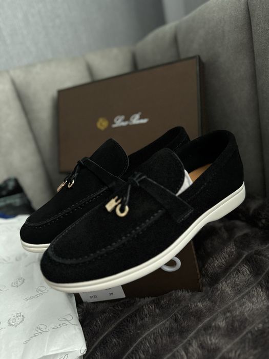 Лоферы женские черные loro piana