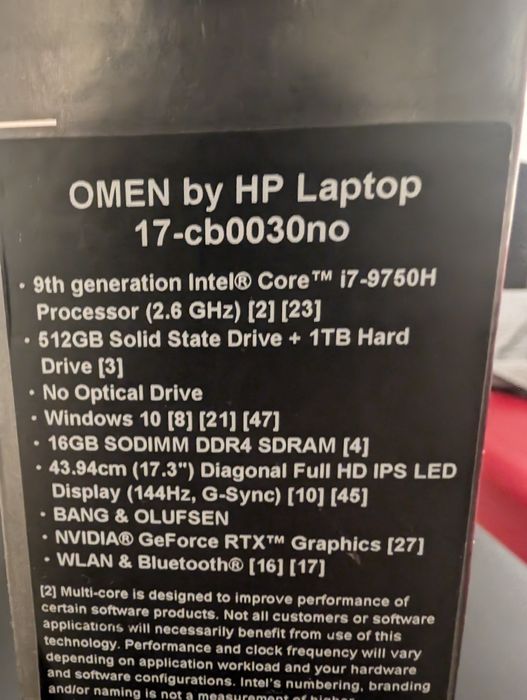 HP Omen 17.3 i7 GeForce RTX 2070