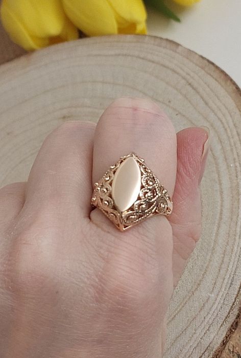 Sygnet Różowe złoto 585.