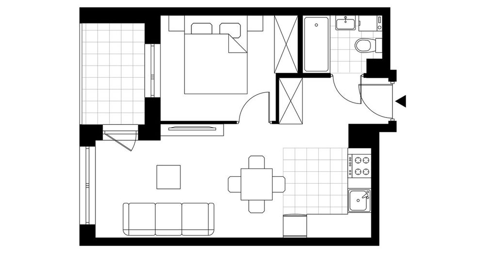 2-pokojowe mieszkanie 42 m² + balkon - Widok 4