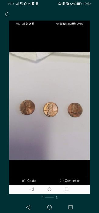 13 Moedas de One Cent USA Abraham Lincoln 1968/1981
