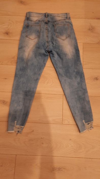 Niebieskie jeansy z dziurami, rozmiar 98, Miss Rj Denim