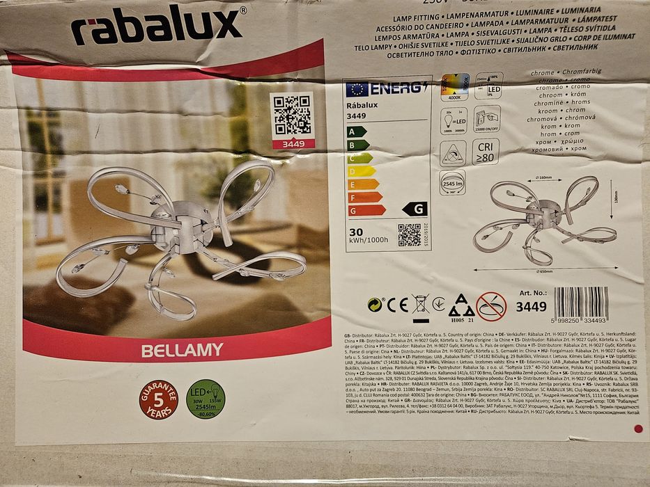 Lampa sufitowa LED Rabalux Bellamy