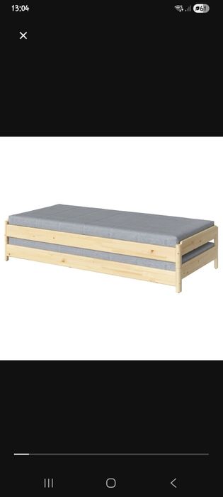 Utåker, cama empilhável c/2 colchões  pinho agnote firme, 80x200cm