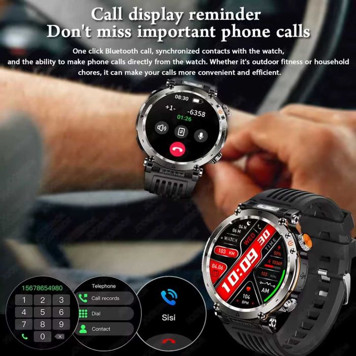 Смарт часы: VWAR HT30 MAX. NFC. Compass1000mAh. LED-фонарик.