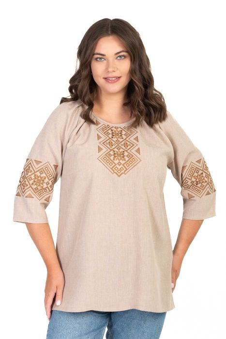 Жіноча блуза з вишивкою Любава рукав 3/4 (в різних кольорах)