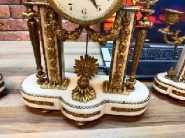 Zegar kominkowy brąz złocony antyk XIXwiek Empire