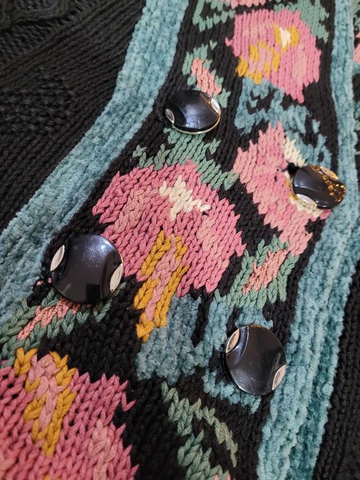Sweter kardigan vintage dwurzędowy Compagnie Internationale Express