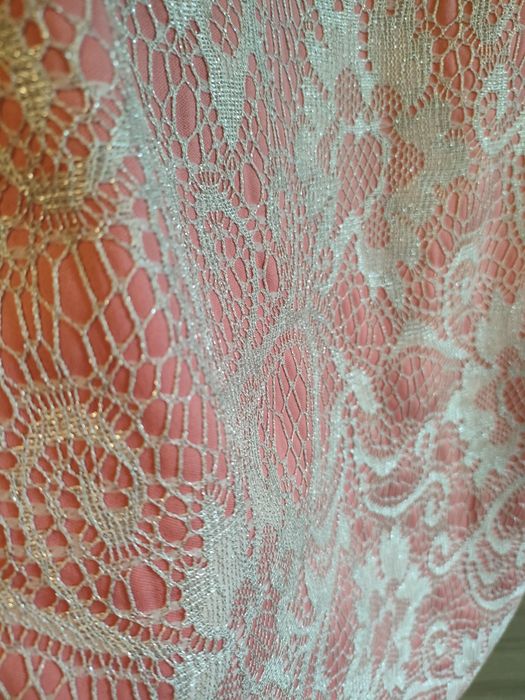 Komplet wizytowy: Sukienka i marynarka/ żakiet, koralowy, Diana, r.42