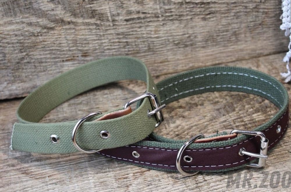 Брезентовый ошейник кожаный ошейни/купить в Украине/ошейник для собак