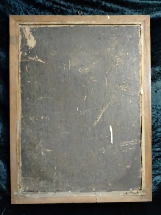 Stary duży obraz Jezus na krzyżu oleodruk OS1009