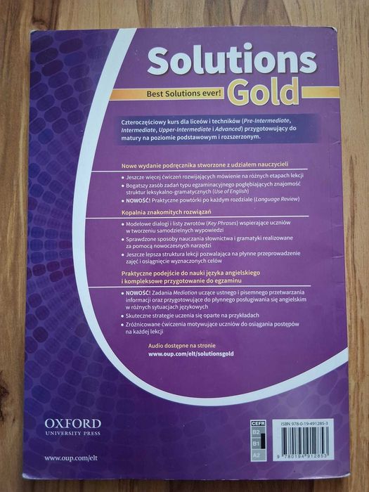 Solutions Gold podręcznik intermediate student's book