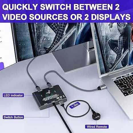 Двоспрямований KVM перемикач USB-C Bi-Direction Switch Data Video
