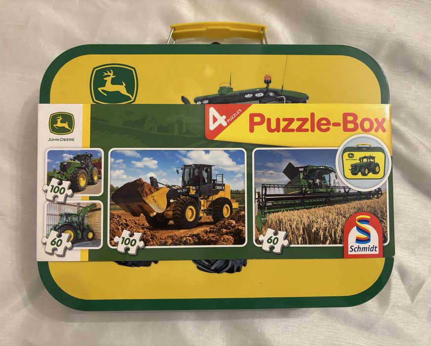 Zestaw 4 różnych Puzzle Traktory John Deere