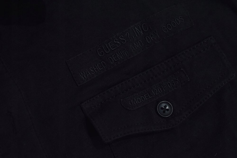 Guess Czarna Koszulka Polo Długi Rękaw Elastyczna L