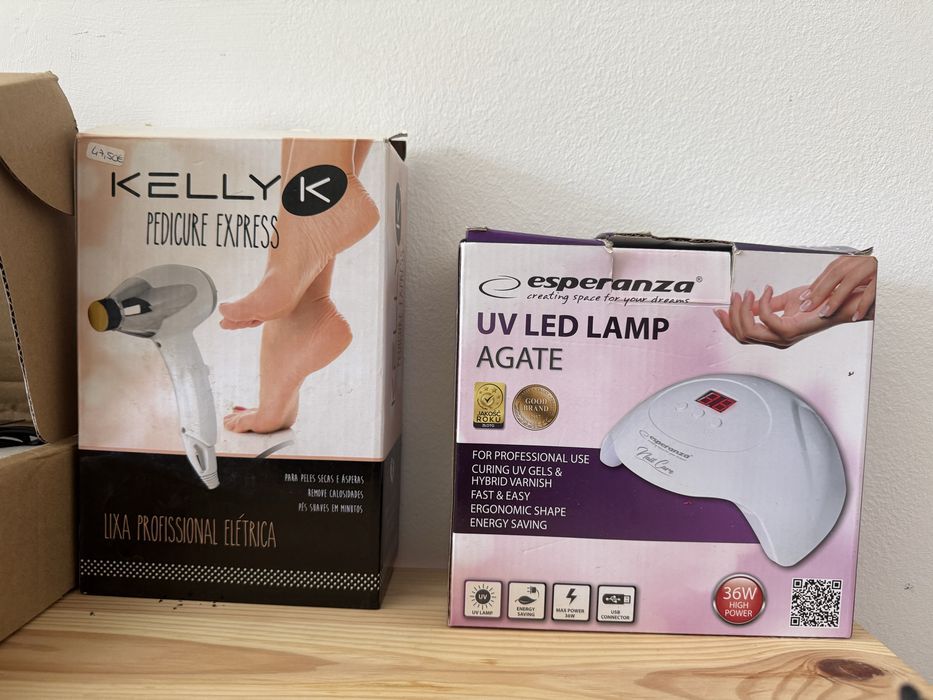 forninho gel usado e lixa de calosidades nova