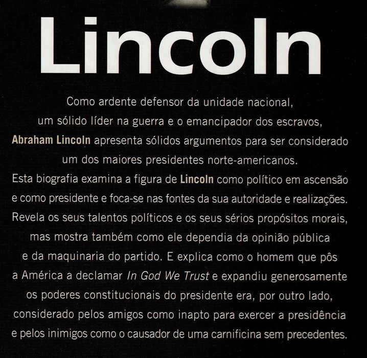 Livro Lincoln Biografia de Richard J. Carwardine  [Portes Grátis]