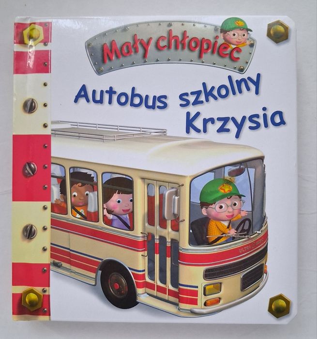Autobus szkolny Krzysia.  Mały chlopiec.