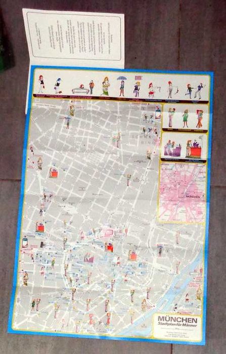 Stadtplan fur Manner Munchen - mapa z klubami i agencjami dla dorosłych.