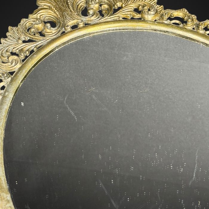 Lustro Ścienne w Złotej Ramie Rokoko Pałacowe mosiądz B61/021806