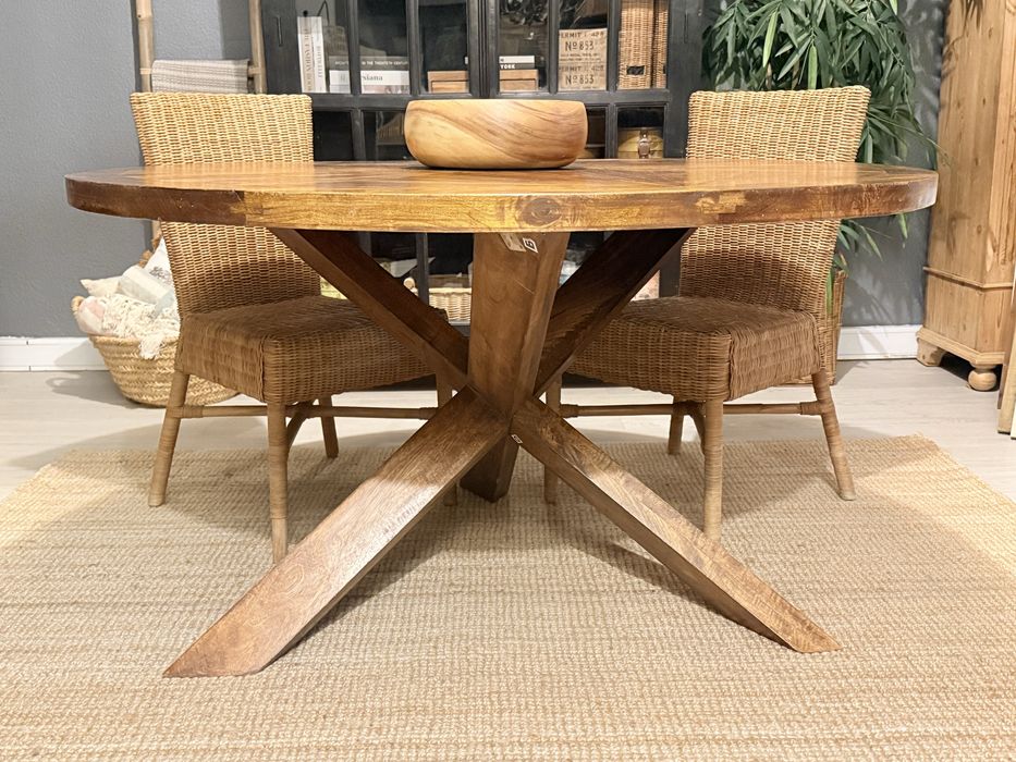 mesa, jantar, refeição, sala, teca, oriental, area, rustica