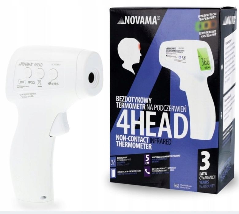 NOVAMA 4HEAD HTD8813 termometr bezdotykowy na podczerwień 1 sztuka
