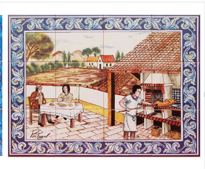 AZULEJOS Imagens Leitão assado Forno Alpendre Painéis Típicos Pintados
