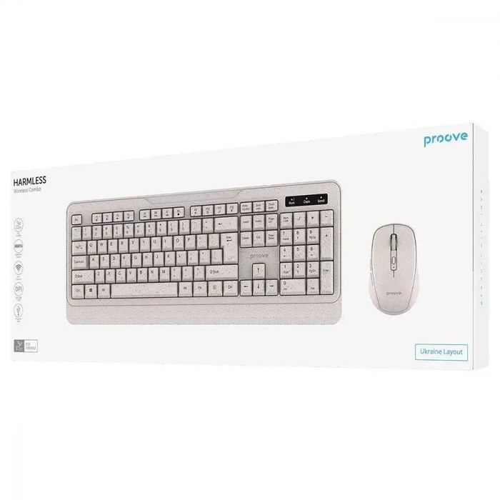 Бездротовий комплект для ПК клавіатура та мишка Proove Harmless UA