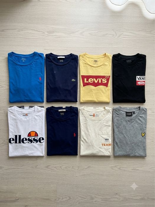 Mega okazja ! Nowy box 8x markowe koszulki męskie Ralph Lauren Lacoste Levis + Gratis !