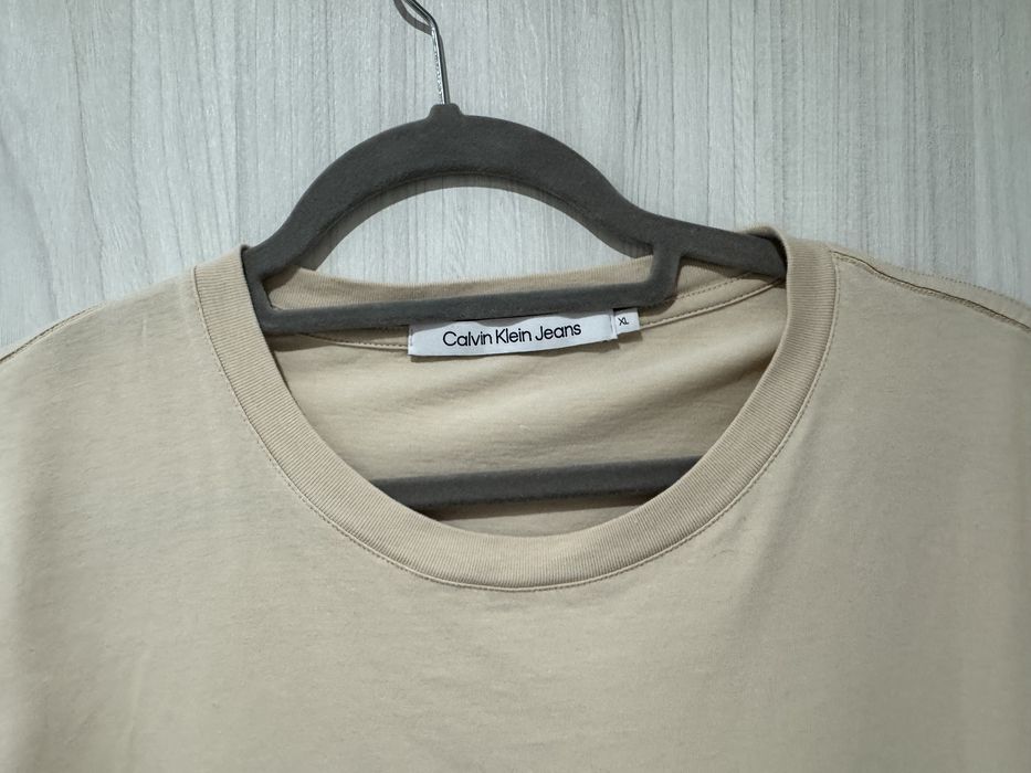 T-shirt koszulka męska beżowa oryginalna Calvin Klein L/XL