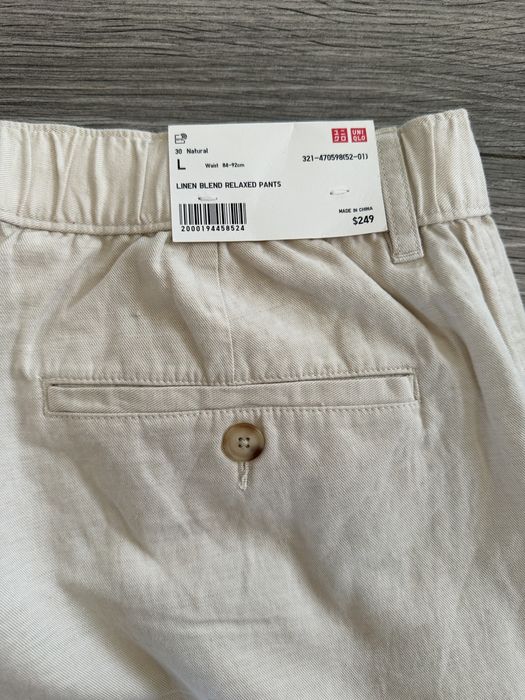Eleganckie stylowe spodnie Uniqlo lniane   rozmiar L