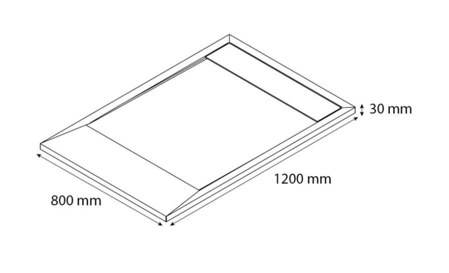 base de duche cinza Neo carga mineral 120x80