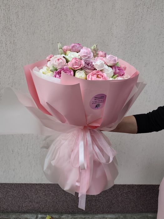 Букет квітів із натурального зефі