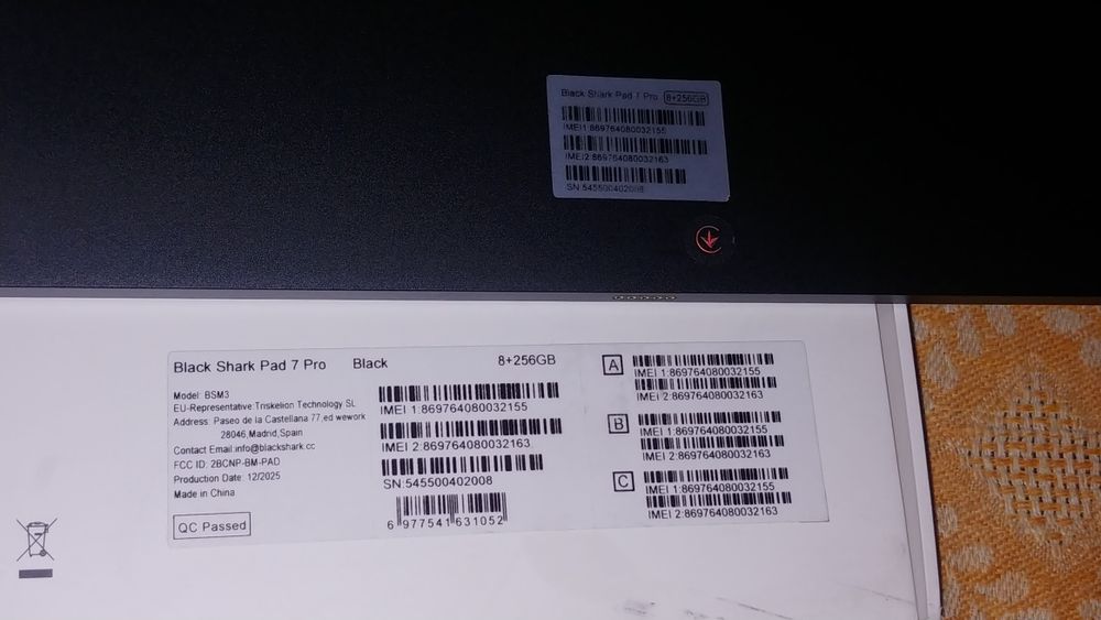 Швидкий планшет 8/256Гб black shark  pad 7 pro