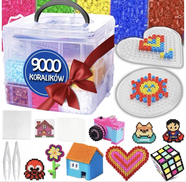 Mega zestaw kreatywny , koraliki , prasowanka - DARMOWA WYSYŁKA