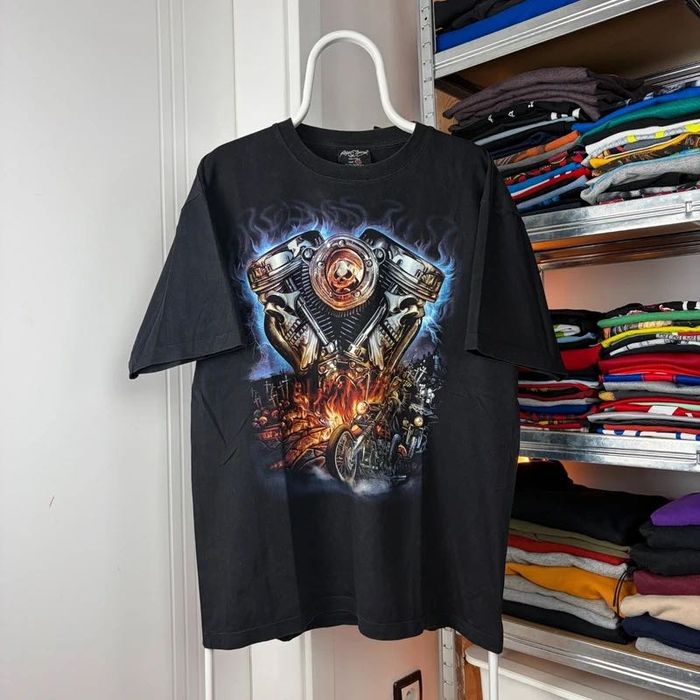 Koszulka tee motocykl skull moto opium fade affliction harley XL vintage