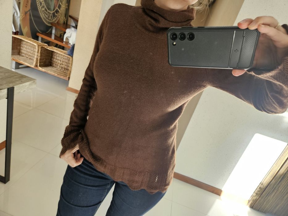 Laura Stein _ golf brązowy kaszmir I jedwab M