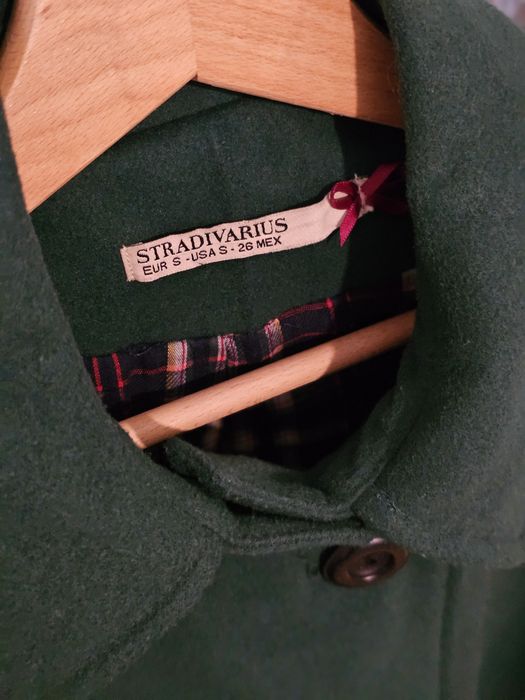 Płaszcz trencz, butelkowa zieleń, r.S, 36