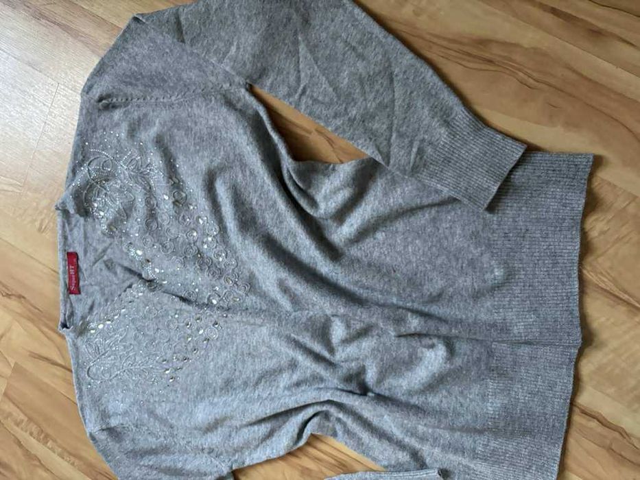 Sweter damski szary z wiskozą Super HT