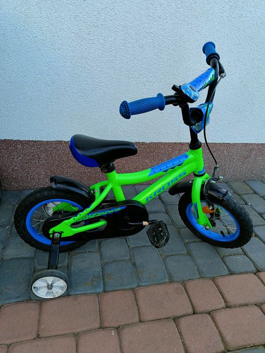Rowerek dziecięcy Kross z bocznymi kółkami 12 cali