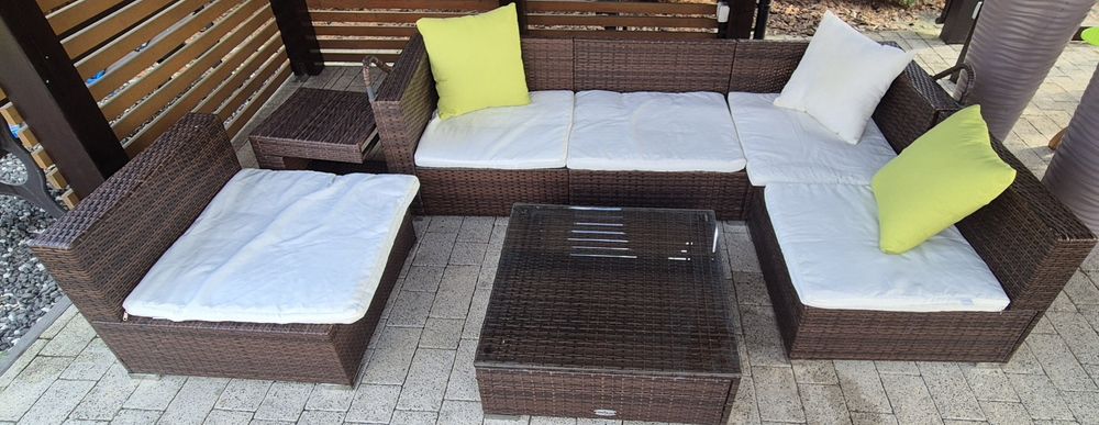 Narożnik ratanowy z daszkiem